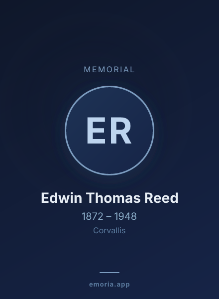 Memorial portrait of Edwin Thomas Reed