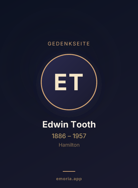 Gedenkportrait von Edwin Tooth