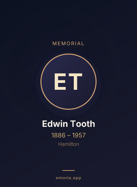 Memorial portrait of Edwin Tooth