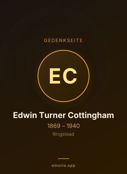 Gedenkportrait von Edwin Turner Cottingham