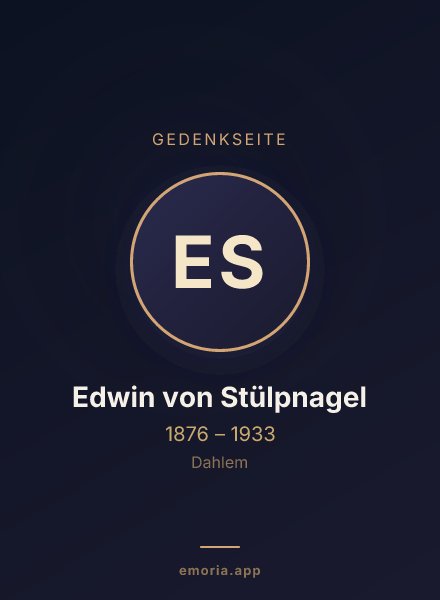 Gedenkportrait von Edwin von Stülpnagel