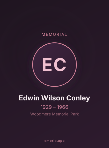 Memorial portrait of Edwin Wilson Conley