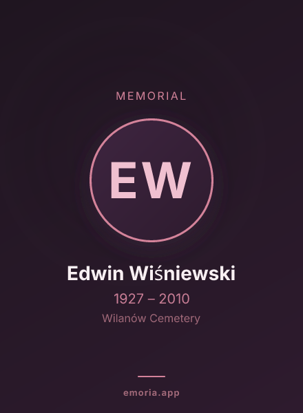Memorial portrait of Edwin Wiśniewski