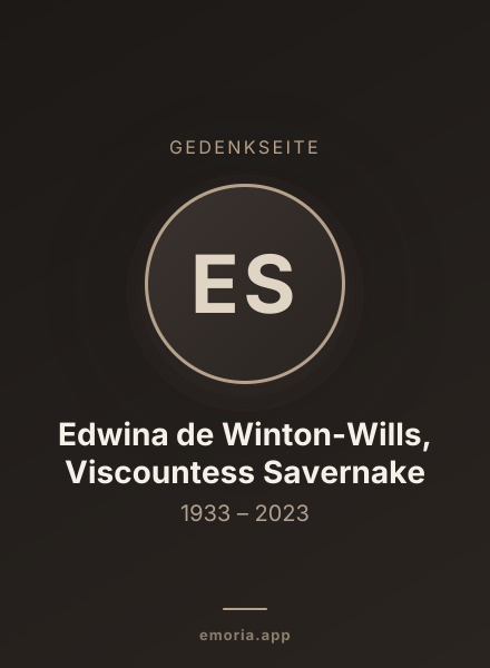 Gedenkportrait von Edwina de Winton-Wills, Viscountess Savernake