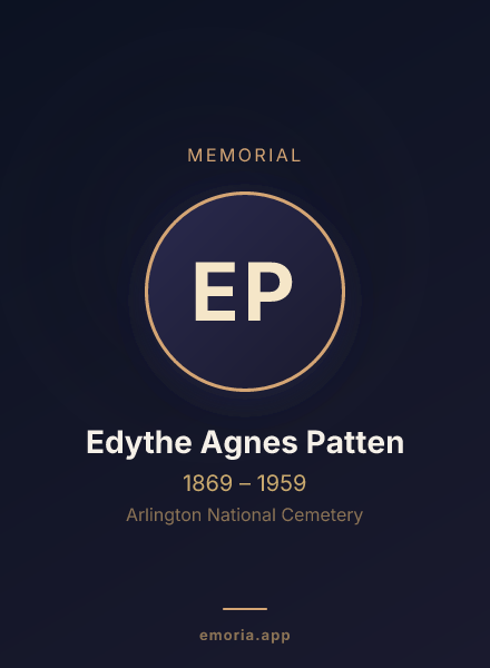 Memorial portrait of Edythe Agnes Patten