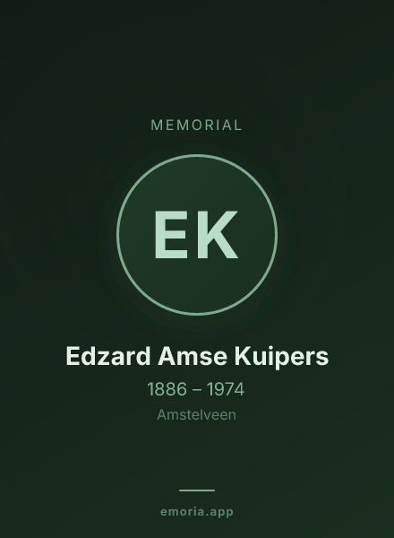 Memorial portrait of Edzard Amse Kuipers