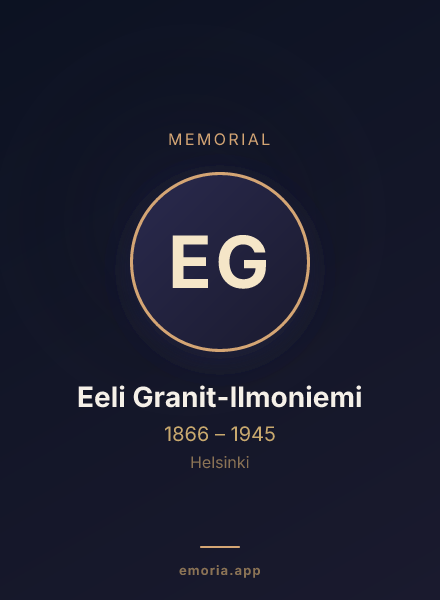 Memorial portrait of Eeli Granit-Ilmoniemi