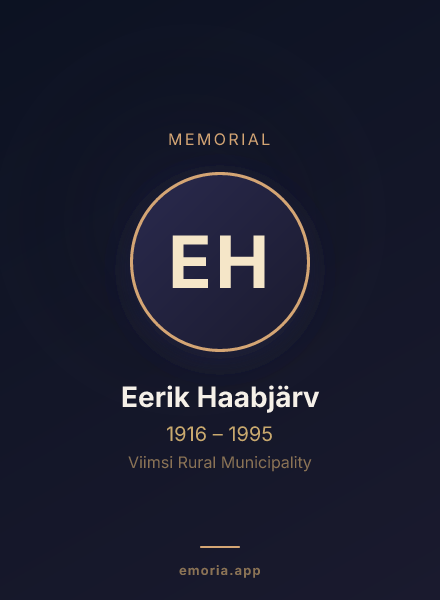 Memorial portrait of Eerik Haabjärv