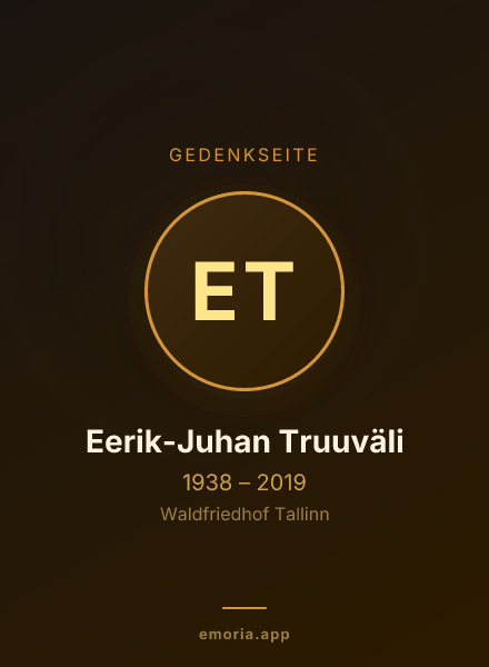 Gedenkportrait von Eerik-Juhan Truuväli
