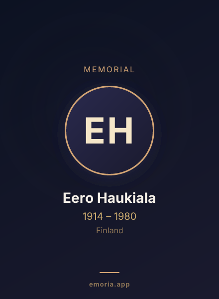 Memorial portrait of Eero Haukiala