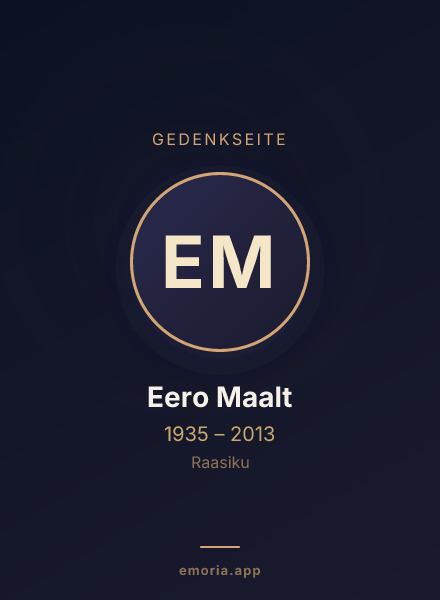 Gedenkportrait von Eero Maalt