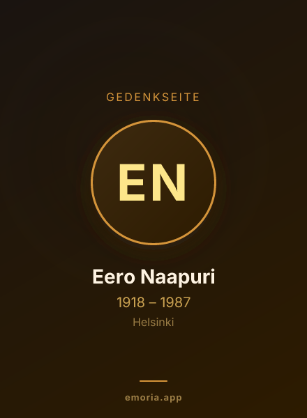 Gedenkportrait von Eero Naapuri