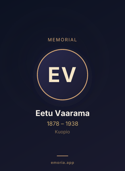 Memorial portrait of Eetu Vaarama