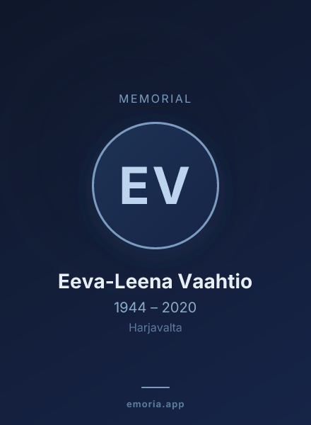 Memorial portrait of Eeva-Leena Vaahtio