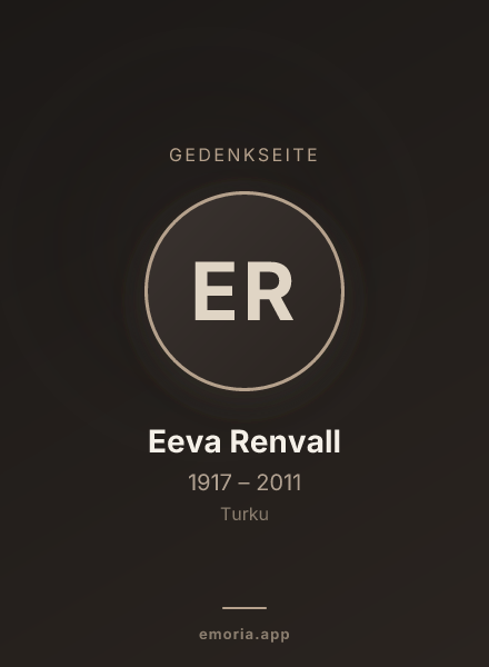 Gedenkportrait von Eeva Renvall