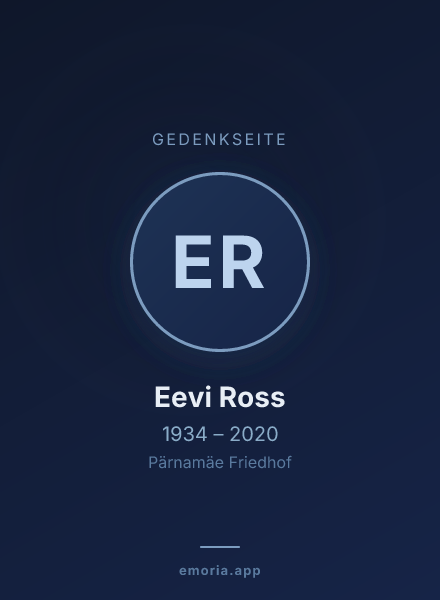 Gedenkportrait von Eevi Ross