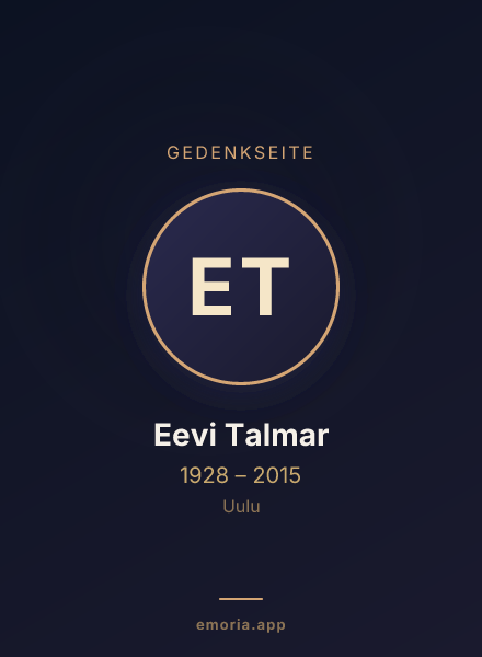 Gedenkportrait von Eevi Talmar