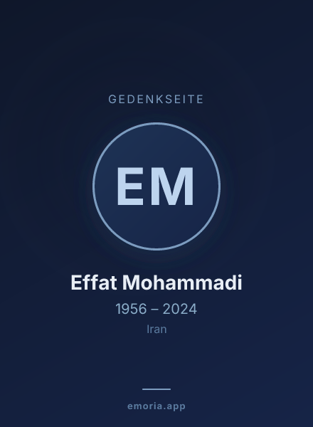 Gedenkportrait von Effat Mohammadi