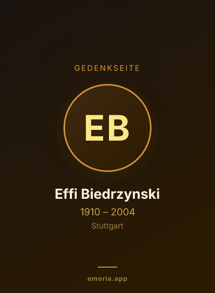 Gedenkportrait von Effi Biedrzynski