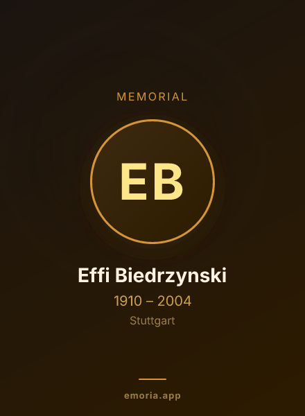 Memorial portrait of Effi Biedrzynski