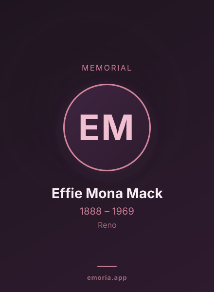 Memorial portrait of Effie Mona Mack