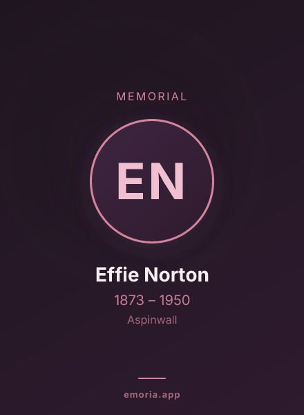 Memorial portrait of Effie Norton