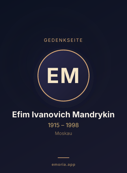 Gedenkportrait von Efim Ivanovich Mandrykin
