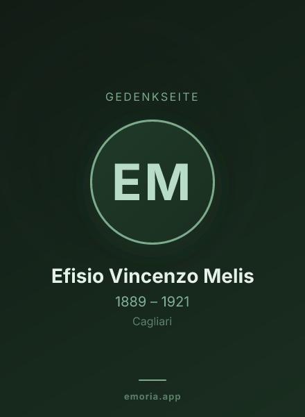Gedenkportrait von Efisio Vincenzo Melis
