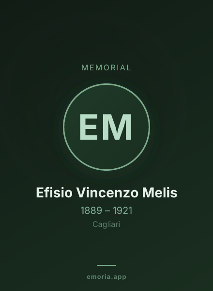 Memorial portrait of Efisio Vincenzo Melis