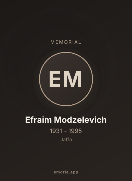 Memorial portrait of Efraim Modzelevich