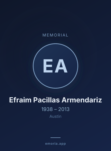 Memorial portrait of Efraim Pacillas Armendariz