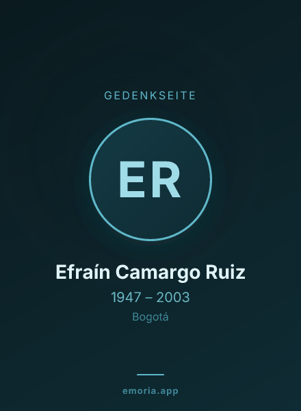 Gedenkportrait von Efraín Camargo Ruiz