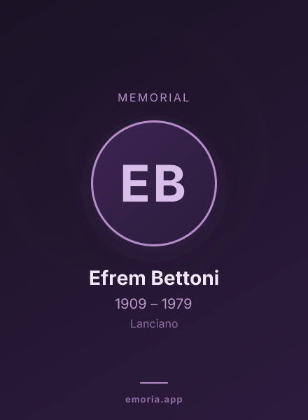 Memorial portrait of Efrem Bettoni