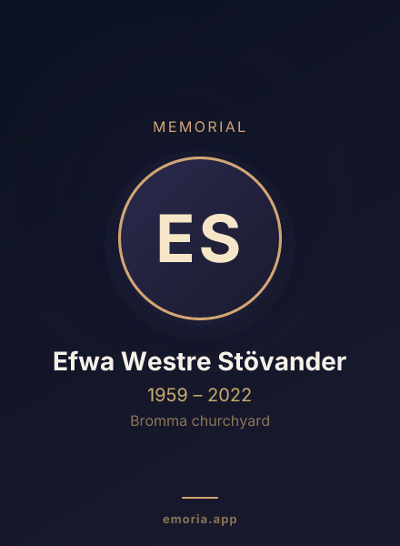 Memorial portrait of Efwa Westre Stövander