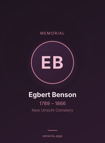 Memorial portrait of Egbert Benson