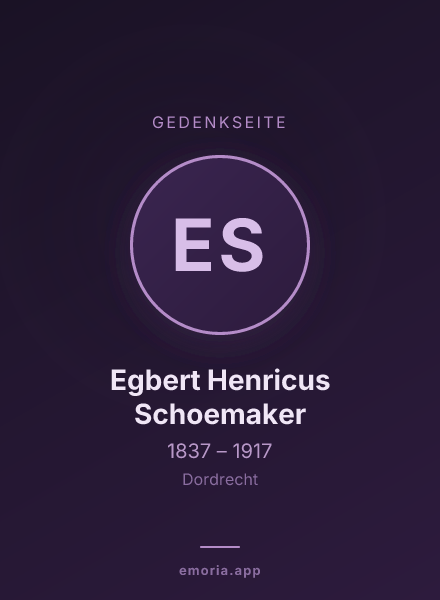 Gedenkportrait von Egbert Henricus Schoemaker