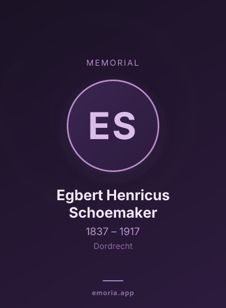 Memorial portrait of Egbert Henricus Schoemaker