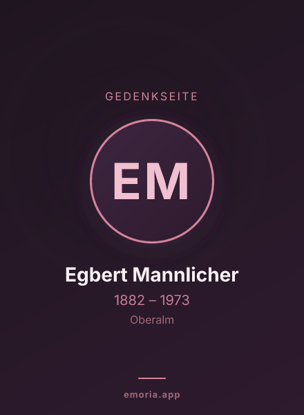 Gedenkportrait von Egbert Mannlicher