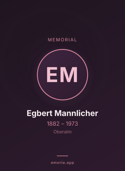 Memorial portrait of Egbert Mannlicher