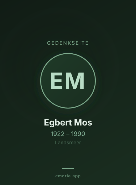 Gedenkportrait von Egbert Mos