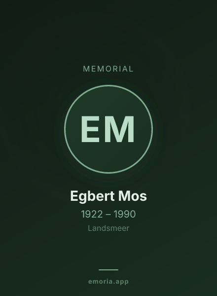 Memorial portrait of Egbert Mos