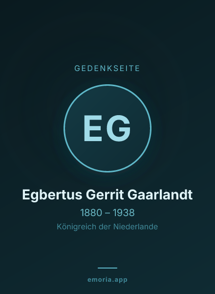 Gedenkportrait von Egbertus Gerrit Gaarlandt