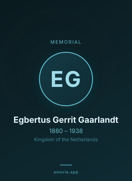 Memorial portrait of Egbertus Gerrit Gaarlandt