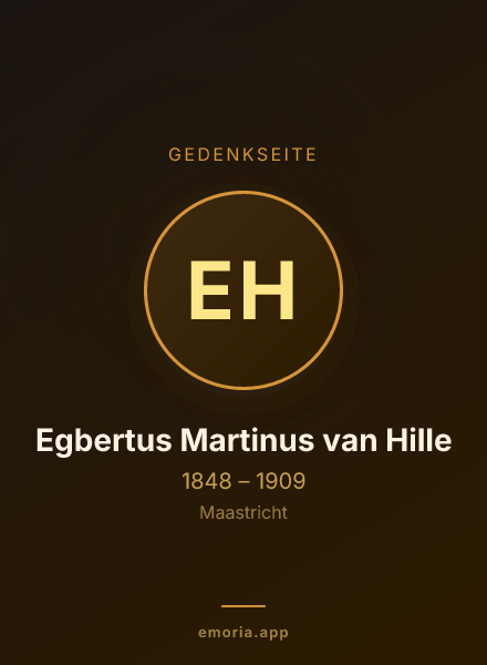 Gedenkportrait von Egbertus Martinus van Hille