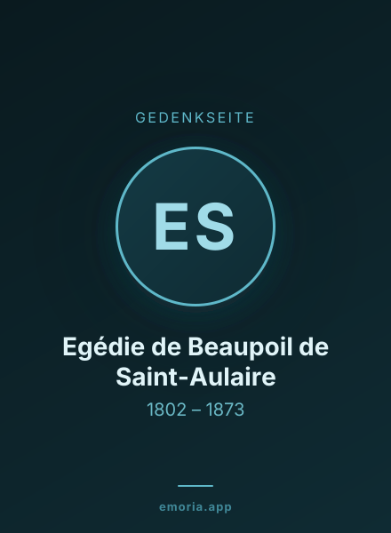Gedenkportrait von Egédie de Beaupoil de Saint-Aulaire