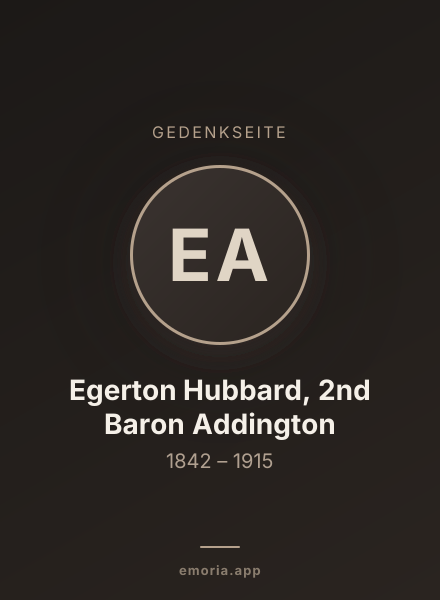 Gedenkportrait von Egerton Hubbard, 2nd Baron Addington