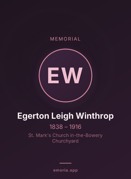 Memorial portrait of Egerton Leigh Winthrop