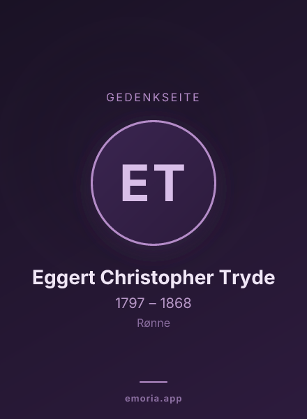 Gedenkportrait von Eggert Christopher Tryde