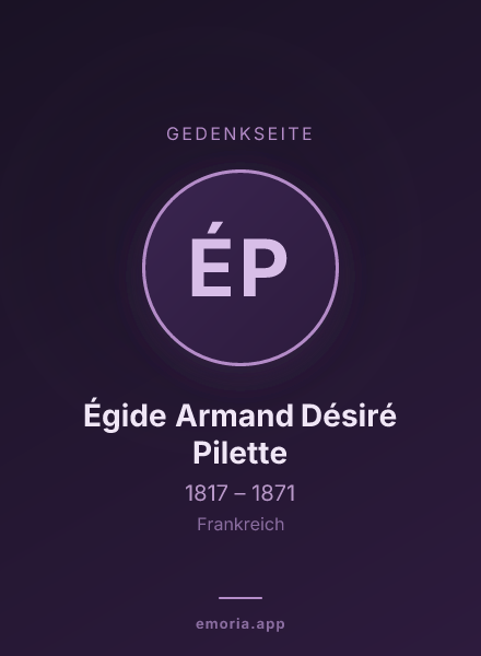 Gedenkportrait von Égide Armand Désiré Pilette
