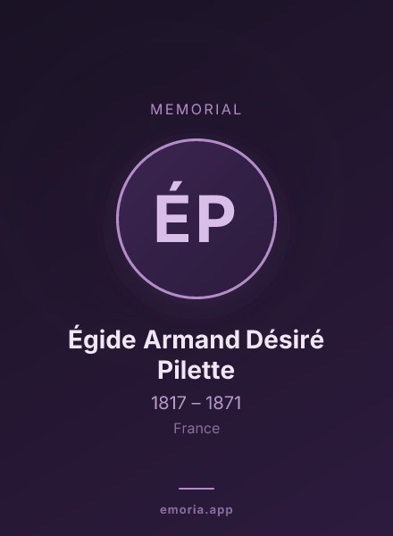 Memorial portrait of Égide Armand Désiré Pilette